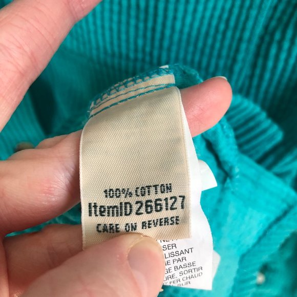L.L. Bean Oversized Corduroy Shacket Turquoise - Picture 6 of 7